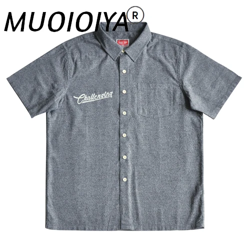 

Mens Shirts Button Up Shirt Pepper Salt Color Short Sleeve Shirt Embroidery Breathable Durable In Summer Pure cotton
