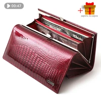 free gift wallet women leather magnetic hasp luxury brand ladies long coin purse fashion designer female new clutchs ae1518 1