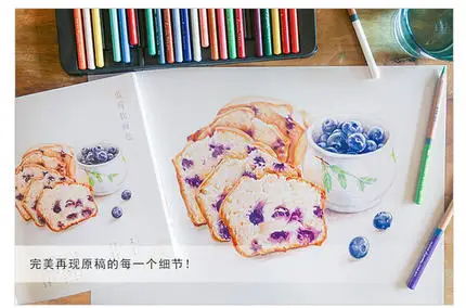 

Color pencil drawing book 32 classic Delicious Food pencil painting textbook Students Tutorial art book