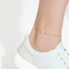 Женский браслет JUJIE, браслет на ногу из нержавеющей стали жемчужный браслет для ног, 2021