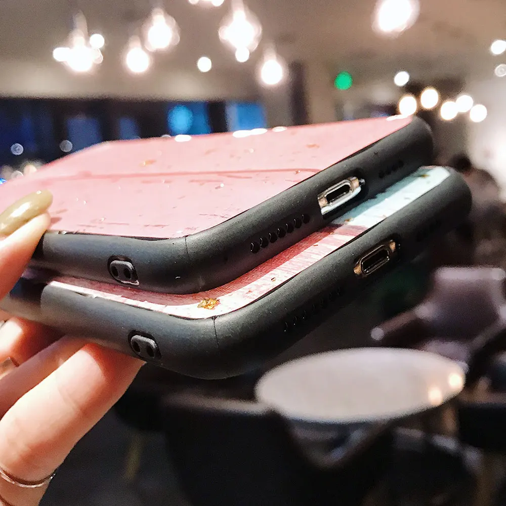 KISSCASE геометрический эпоксидный чехол для iPhone X XS MAX XR 8 6 6s 7 Plus Золотая фольга