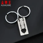Брелок auxme из нержавеющей стали для мужчин и женщин, персонализированный мужскойженский брелок с лазерной гравировкой имени и музыкой, ювелирное украшение