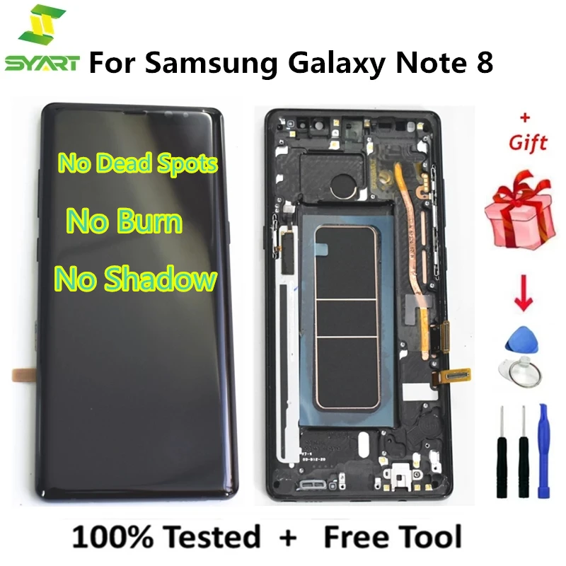Pantalla LCD Super AMOLED para Samsung Galaxy Note 8, piezas de repuesto para N950, N950F-0