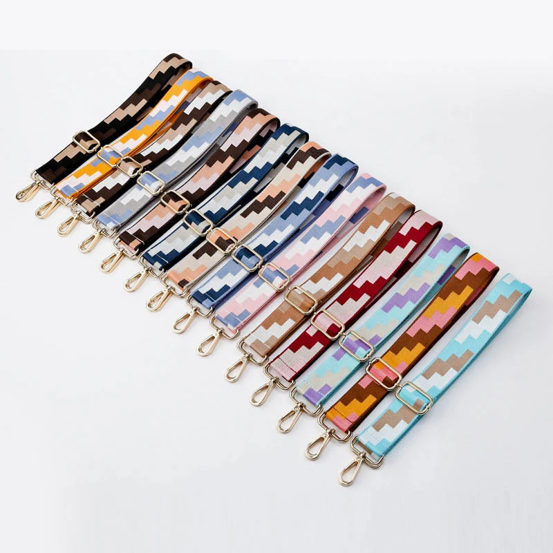 

Geometric Print Adjustable Obag Straps Nylon Bag Strap Belt Hanger Handbag Accessories for Women Decorative Shoulder Bag Handle