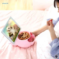 p15d creative pig shape lazy snack bowl dish double layer drawer storage box melon seeds nuts dry fruits basket with phone