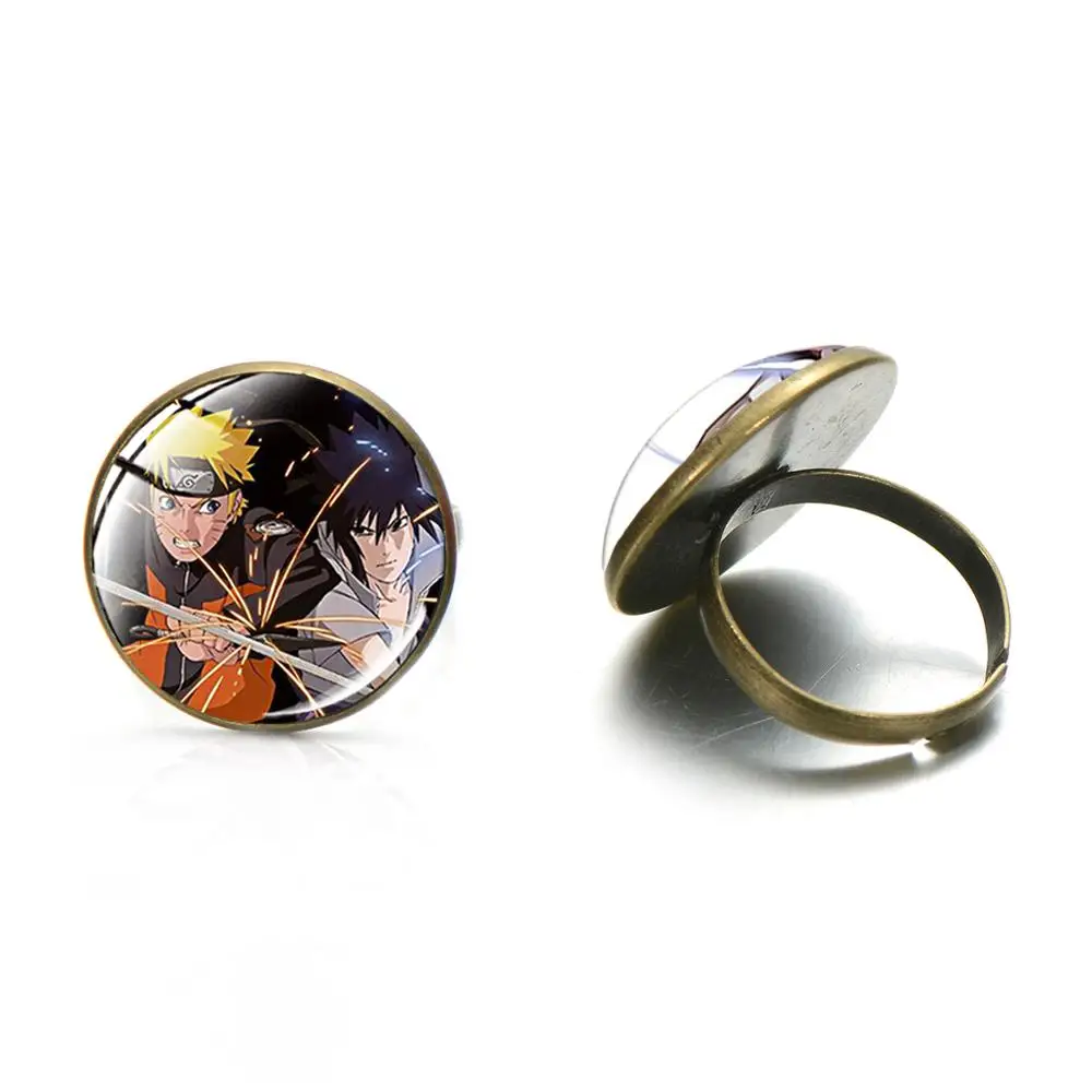 SONGDA Trebdy Аниме Арт Стекло купола кольца рисунок Uzumaki Naruto у героя мультфильма Саскэ