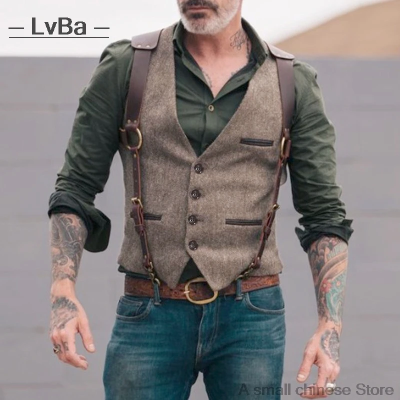 Жилет мужской повседневный Приталенный жилет в стиле ретро деловой брендовый