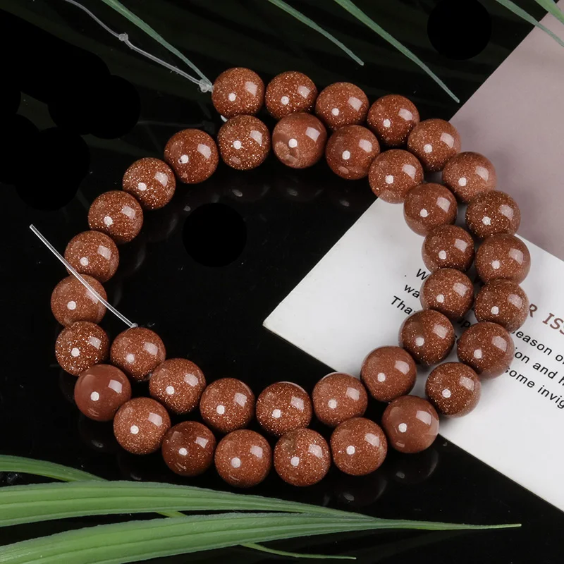 

Natural Stone Golden sand stone Beads 4/6/8/10MM Round Gold Stone Loose Bead For DIY Jewelry Bracelet Making