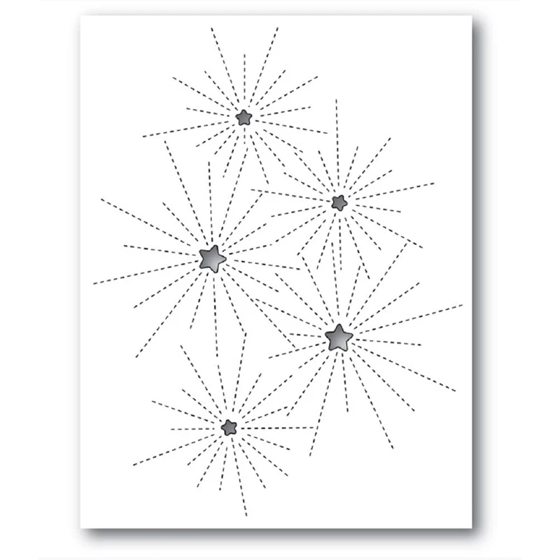 Новинка 2020 маленькие фейерверки с двумя звездами швейная нить рельефные штампы