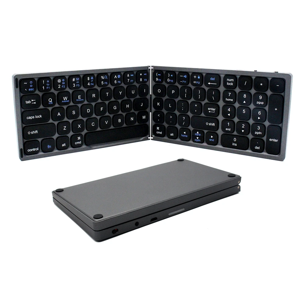 

Portable Mini Folding Wireless Bluetooth-compatible Keyboard with Numeric Keypad For Windows For Android For IOS Tablet For iPad