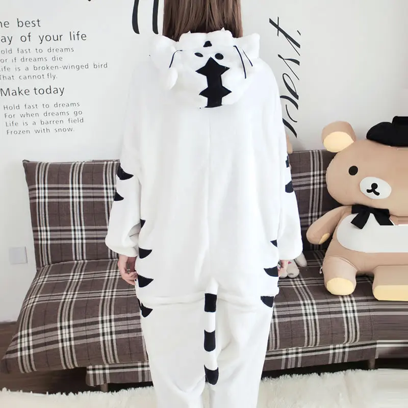 

Flannel autumn female one-piece animal pajamas cartoon yellow tiger long-sleeved plus size cosplay