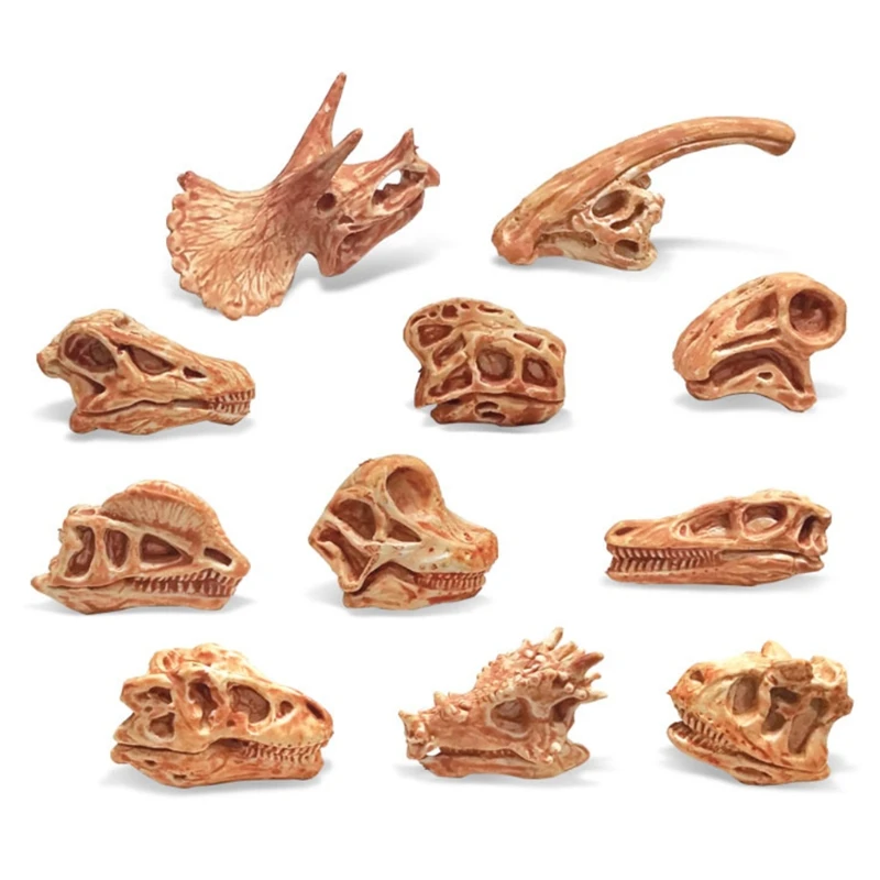 

11Pack Dinosaur Skull Toys Realistic Figures Toddler Model Toys Jurassic Decoration for Kids Office Home Decorations