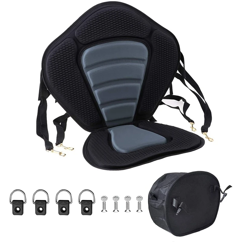 

Marine Kayak Seat Padded Deluxe Canoe Seat High Back Comfortable Backrest Support with Detachable Back Storage Bag