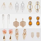 Оптовая продажа, длинные висячие серьги JUJIA za с кристаллами для женщин, модные геометрические украшения из искусственного жемчуга, аксессуары