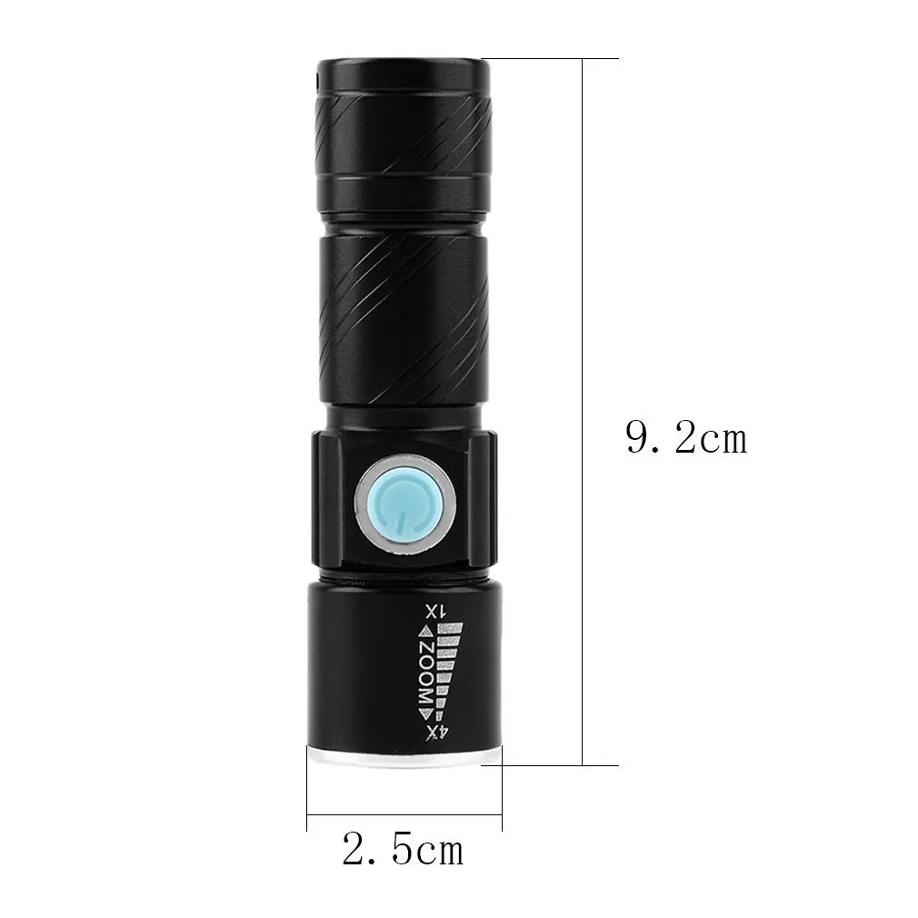 

2000LM Q5 LED waterproof Super Bright Tactical Rechargeable USB Flashlight Torch Zoom Adjustable