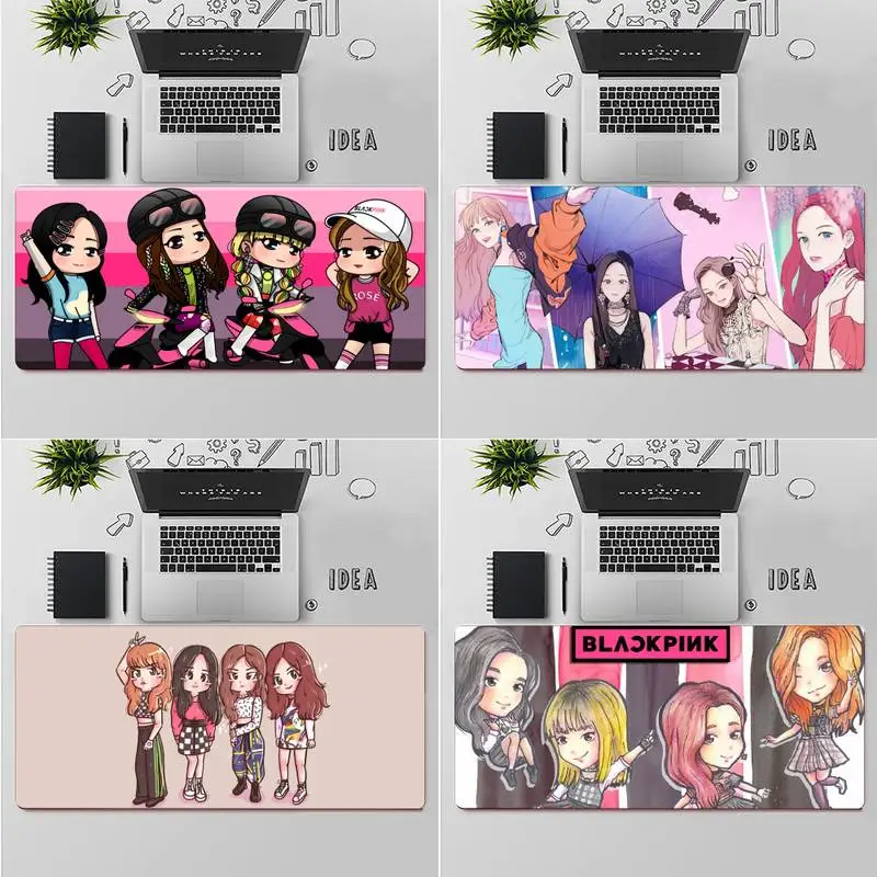 

Черный розовый коврик для мыши Zororong Kpop, Настольный коврик для ПК, ноутбука, компьютера, IPAD, ноутбука