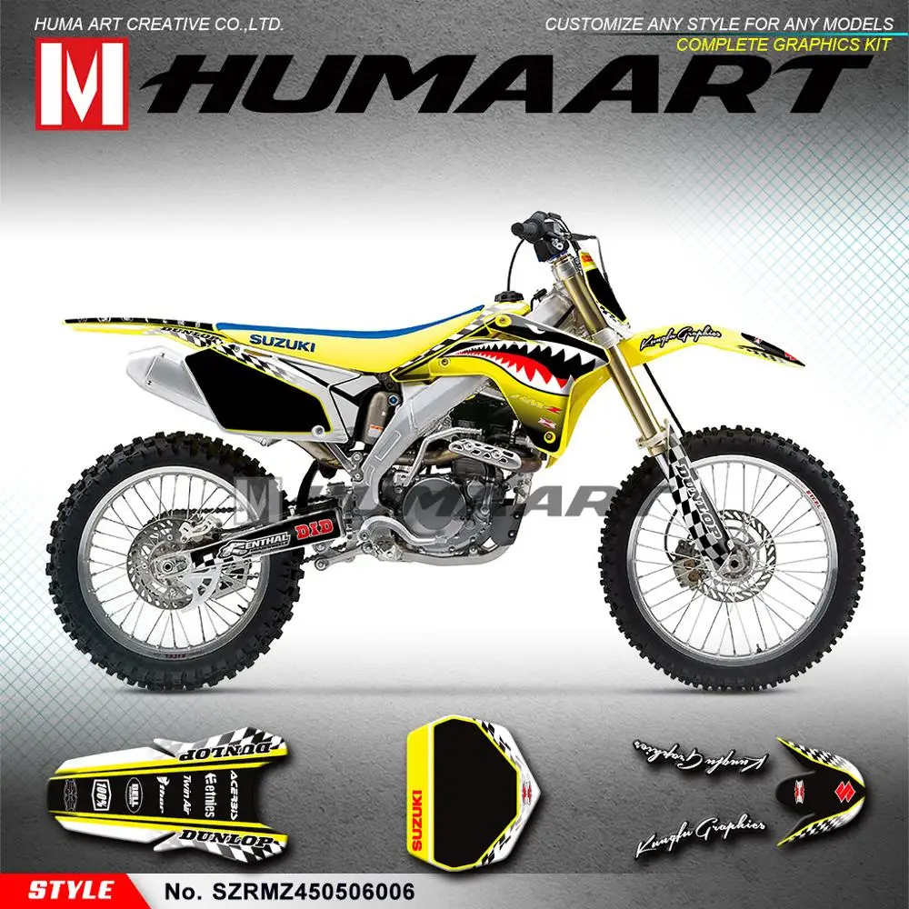 

HUMAART Vehicle Graphics Motocross Sticker Kit Enduro Decals for RMZ450 RMZ 450 2005 2006 RM-Z 450, Shark