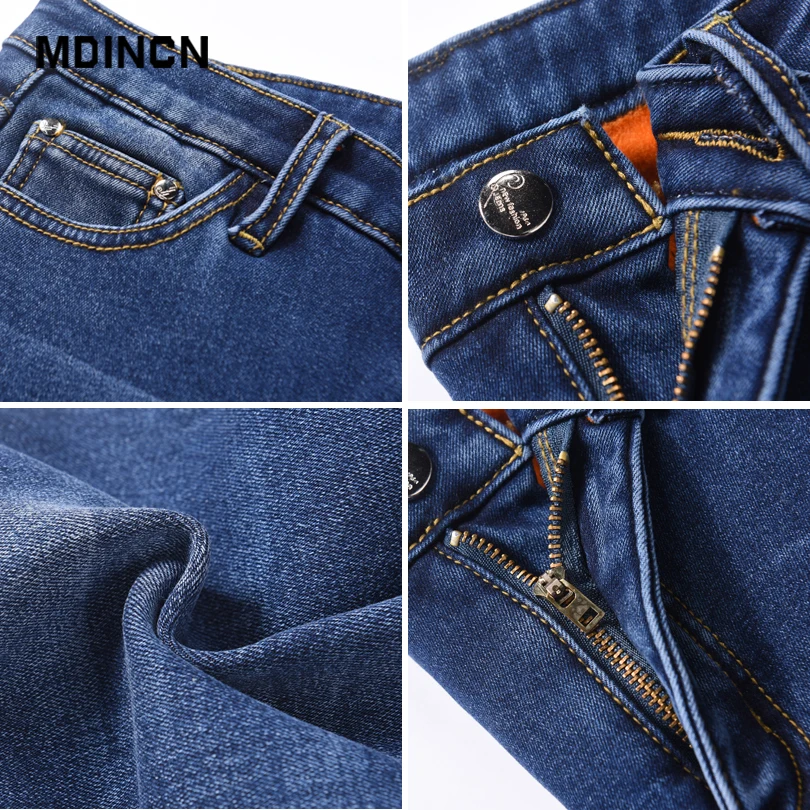 Потертые и Поцарапанные Джинсы для женщин с высокой талией зимние новые штаны