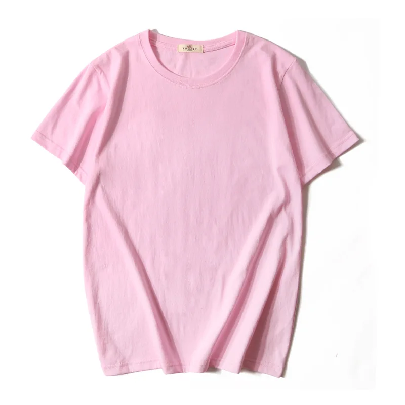 Однотонная футболка с круглым вырезом модная весенне-летняя короткими рукавами -