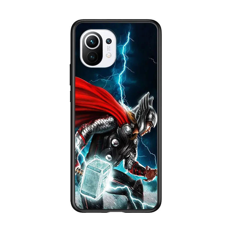 

Thor marvel hero for Xiaomi Mi 11 10T Note 10 Ultra 5G 9 9T SE 8 A3 A2 A1 6X Pro Play F1 Lite 5G Black Phone Case