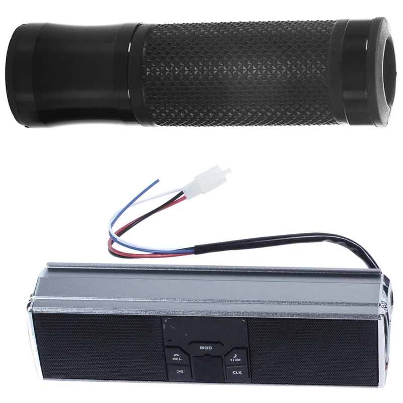 

1 Pcs 7/8 Inch 22mm CNC Motorcycle Handlebar Grip Black & 1 Pcs Motorcycle Waterproof Bluetooth Audio Stereo Speaker