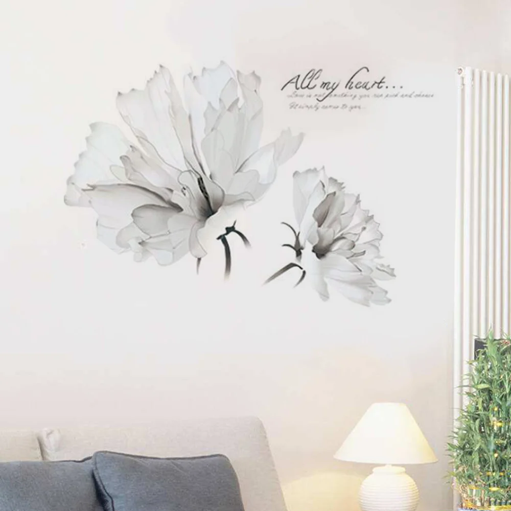 

Flower Adhesive Wallpaper Background Art Sticker Home Decoration for Bedroom Living Room