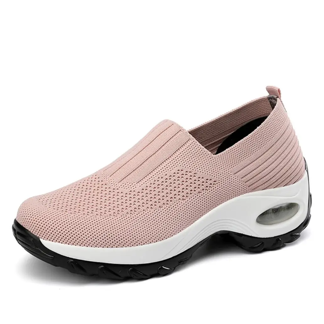 

2021Fashion Women Flat Platform Shoes Breathable Mesh Casual Shoes Woman Height Increasing Ladies Lightweight Chunky Sneakers