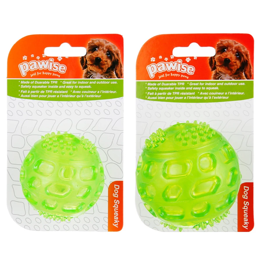 

Rubber Pet Dog Chew Ball Toy Interactive Clean Teeth Squeak Toys Puppy Juguetes Perro Treat Ball Huisdieren Pet Supplies BB50BT