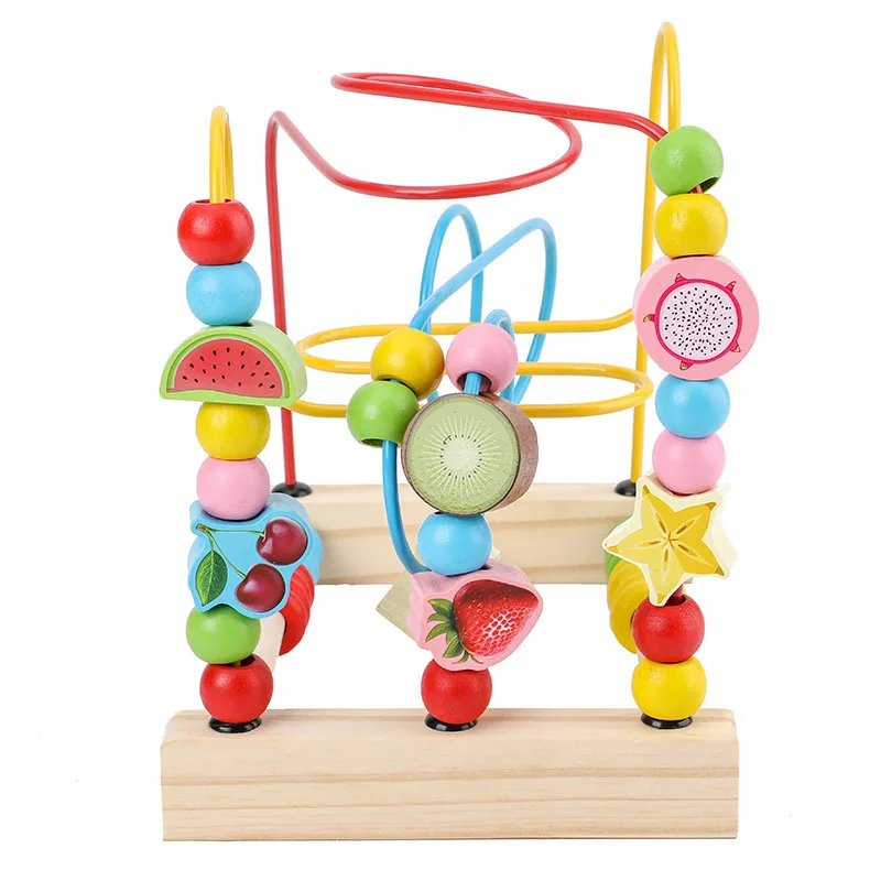 

Beaded Three-Line Children's Toys Wooden 2-6 Years Old Children's Educational Toy Wooden Toys Bead-Stringing Toy Puzzle