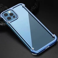 aluminum metal bumper cover for iphone 13 pro case armor shockproof metal frame cases for iphone 12 mini 13 pro max phone fundas