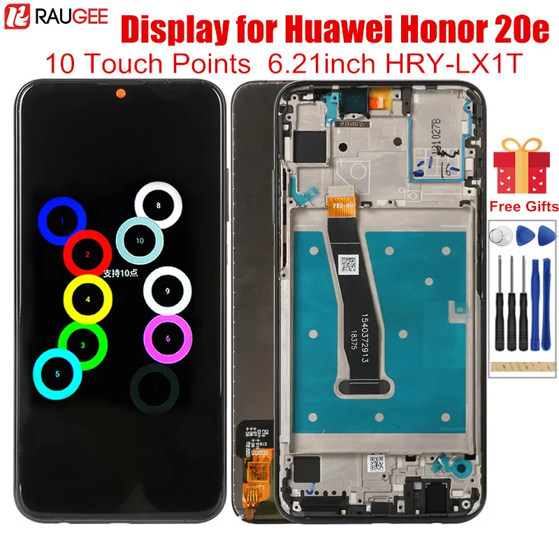 

ЖК-дисплей для Honor 20e HRY-LX1T, сменный ЖК-экран с рамкой 10 точек касания для Huawei Honor 20e 20 e 6,21 дюйма, дигитайзер