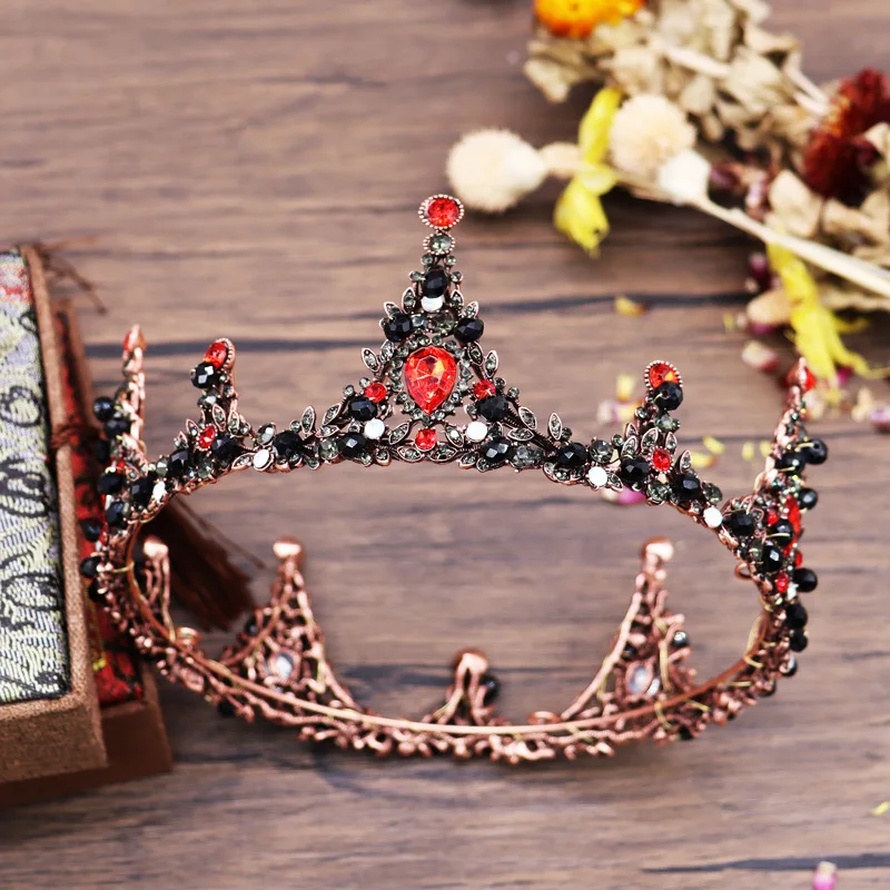 

Baroque Wedding Crown For Girls Hair Accessories 2021 Black Korean Rhinestone For Hair Wedding Crown Luxury Woman Jewelry Diadem