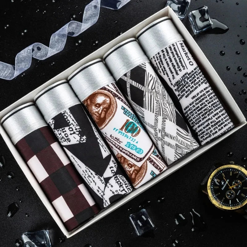 5pcs / Mens Underwear Shorts Boxer Shorts Mens Sexy Underwear High Quality Men's Underwear Pure Cotton Breathable Boxer Shorts