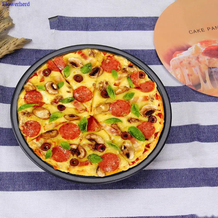 

New Patisserie Tarte Pie Sapan Tools Non-stick Pizza Pan Oven Baking Trays Mold Microwave Carbon Steel Cake Pan Baking Tools