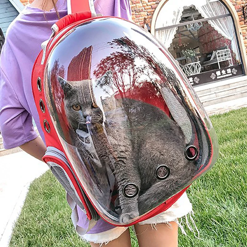 Прозрачный Рюкзак переноска Сумка с пузырьковой молнией для маленьких домашних