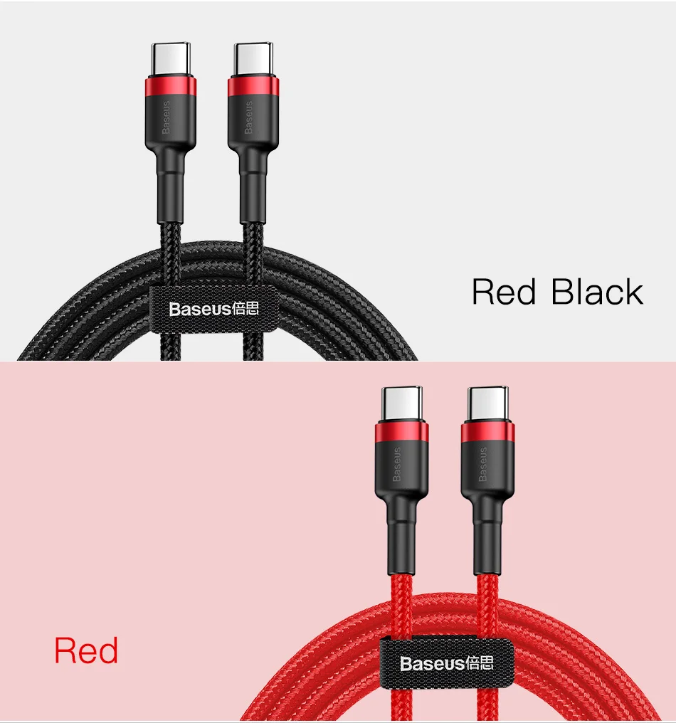 Кабель Baseus USB C к usb type C для Xiaomi Redmi Note 8 Pro Quick Charge 4,0 PD 100W быстрая зарядка для MacBook Pro зарядный кабель