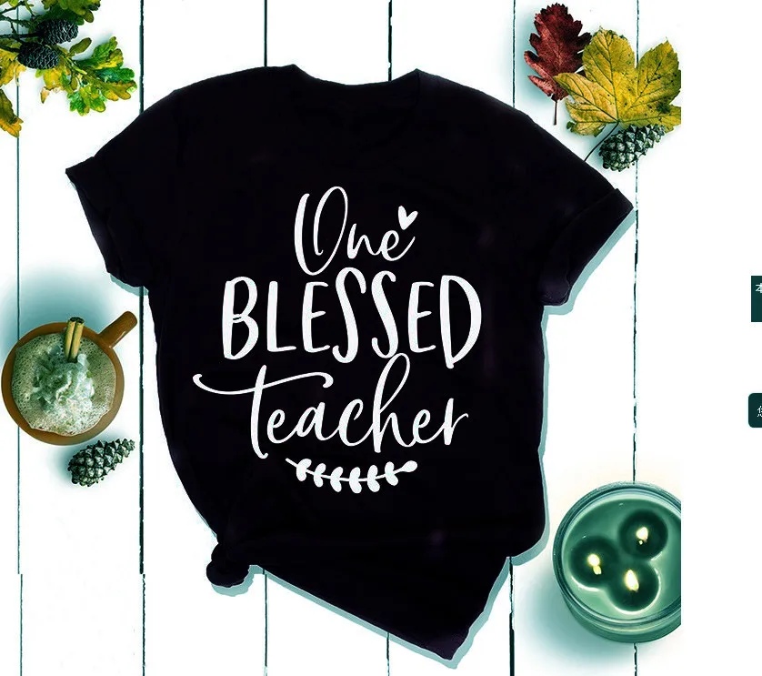 

Женская футболка из чистого хлопка 100%, футболка с принтом для одного учителя, женская футболка с коротким рукавом, женские топы, одежда для ж...