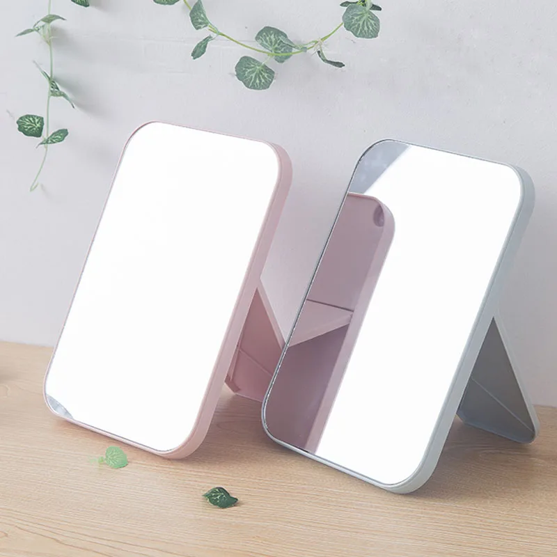 Зеркало для макияжа портативное складное Большое Квадратное высокое разрешение