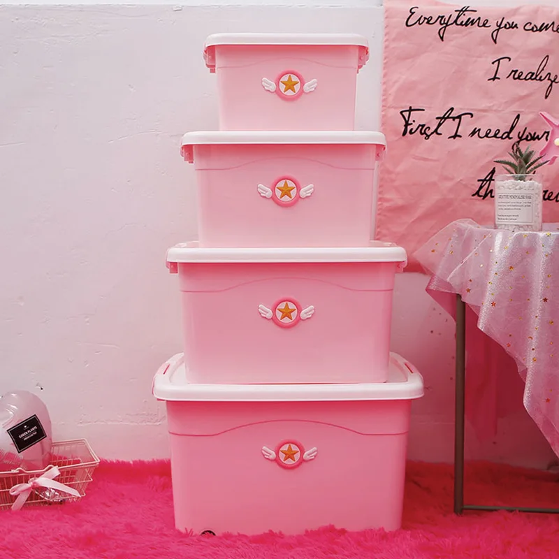 Мягкий розовый контейнер для хранения одежды Сакура с крышкой финишная коробка