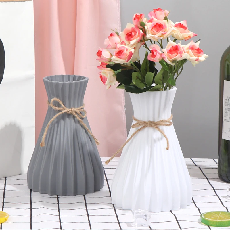 

Imitation Rattan Creative Simplicity Vases Home Decoration Anti-ceramic Vases European Wedding Modern Room Decorations