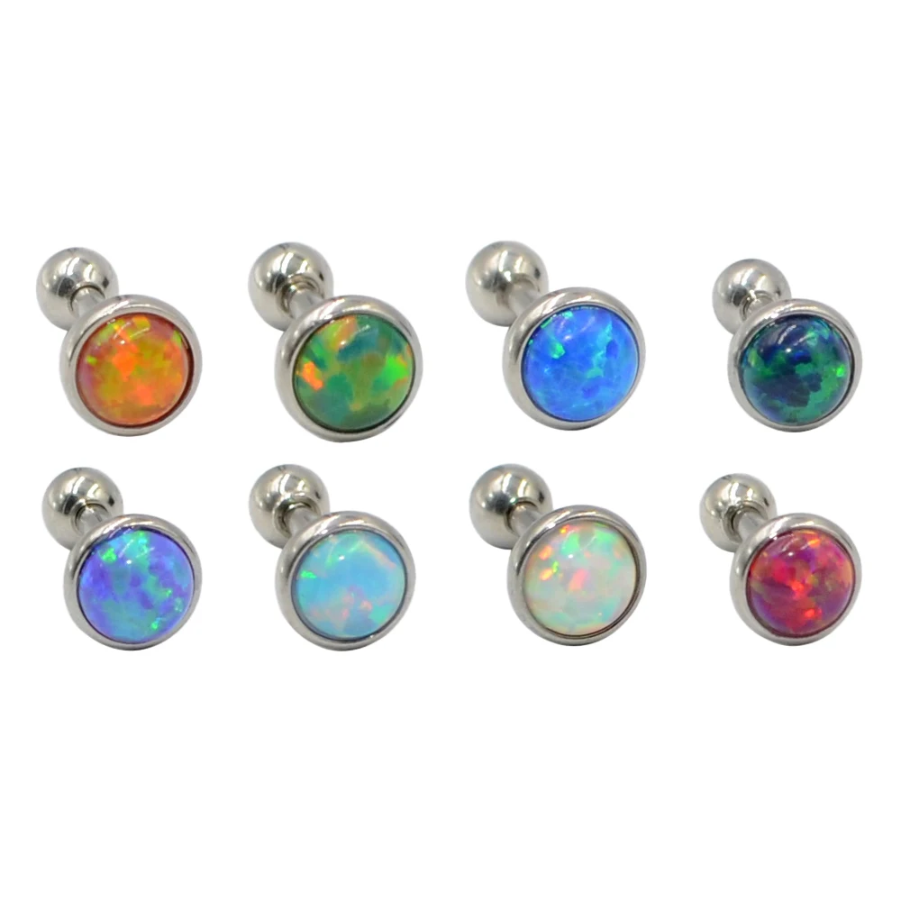 Серьга с опалом 8 шт./лот разных цветов ювелирное изделие для пирсинга завитка