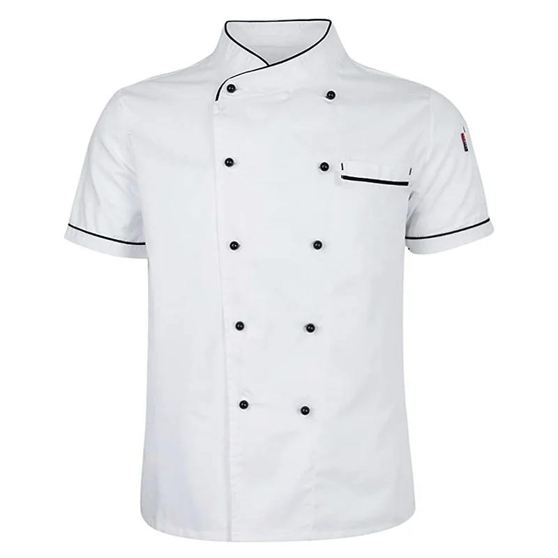Шеф-повар Рабочая одежда Униформа шеф-повара с коротким рукавом двубортная
