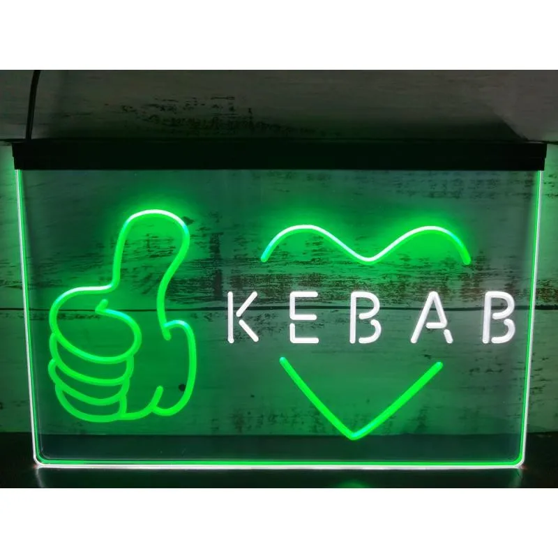 

SS151 Kebab Restaurant Café Wall Décor Open Dual Color LED Neon Sign