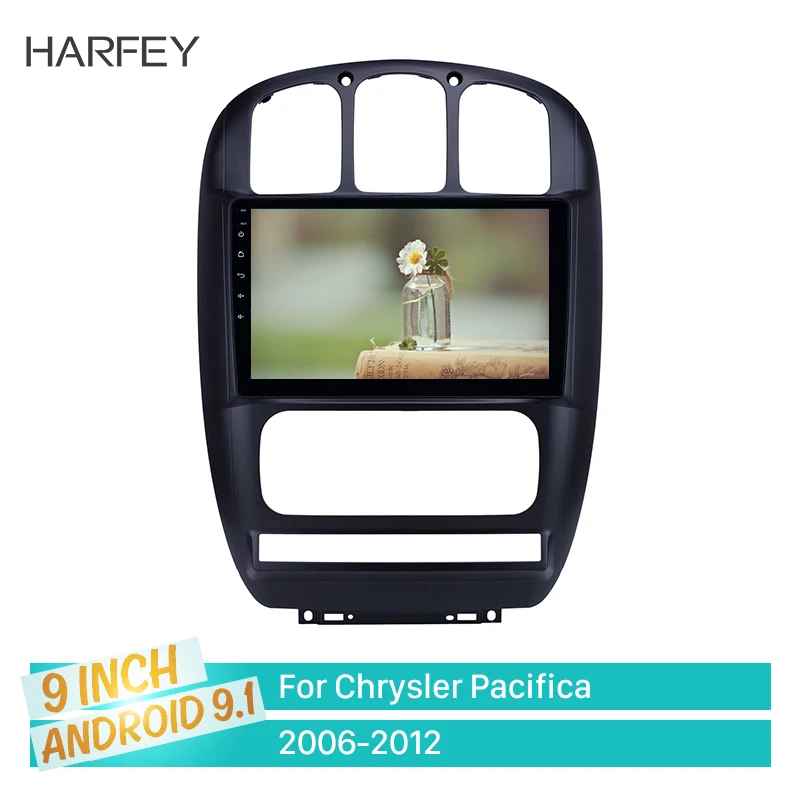 Harfey 10,1 дюймов Android 9,1 gps автомобильный радиоприемник для Chrysler Пасифика 2006-2012 с HD сенсорным экраном Поддержка Carplay резервная камера