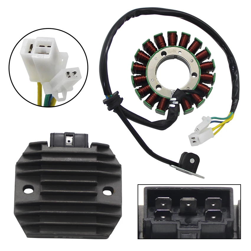 

Motorcycle Voltage Regulator Rectifier + Magneto Stator Coil Parts For Yamaha YP250 Majesty 2000-2001 4JH-81960-01 5GM-81410-00