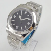 36mm black sterile dial polished bezel luminous sapphire glass deployment automatic nh35 miyota 8215 movement mens wristwatch
