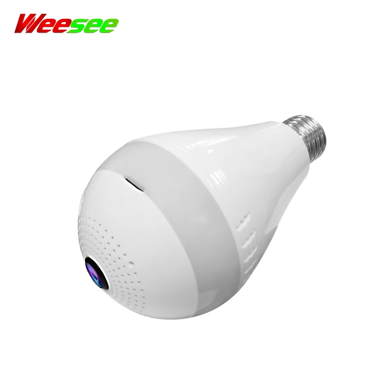 Weesee V380/iCSEE 1080P 2MP H.265 лампа панорамная VR рыбий глаз wifi IP камера