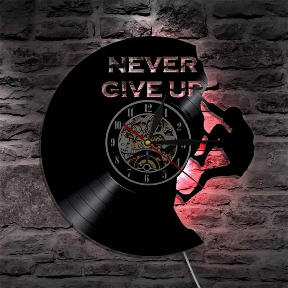 Светодиодный настенные часы современный дизайн никогда не сдается 3D