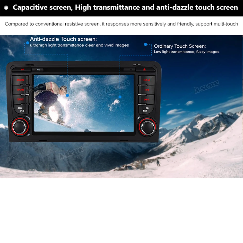Автомобильный радиоприемник A Sure 2 Din Cortex A9 DVD GPS спутниковый навигатор в