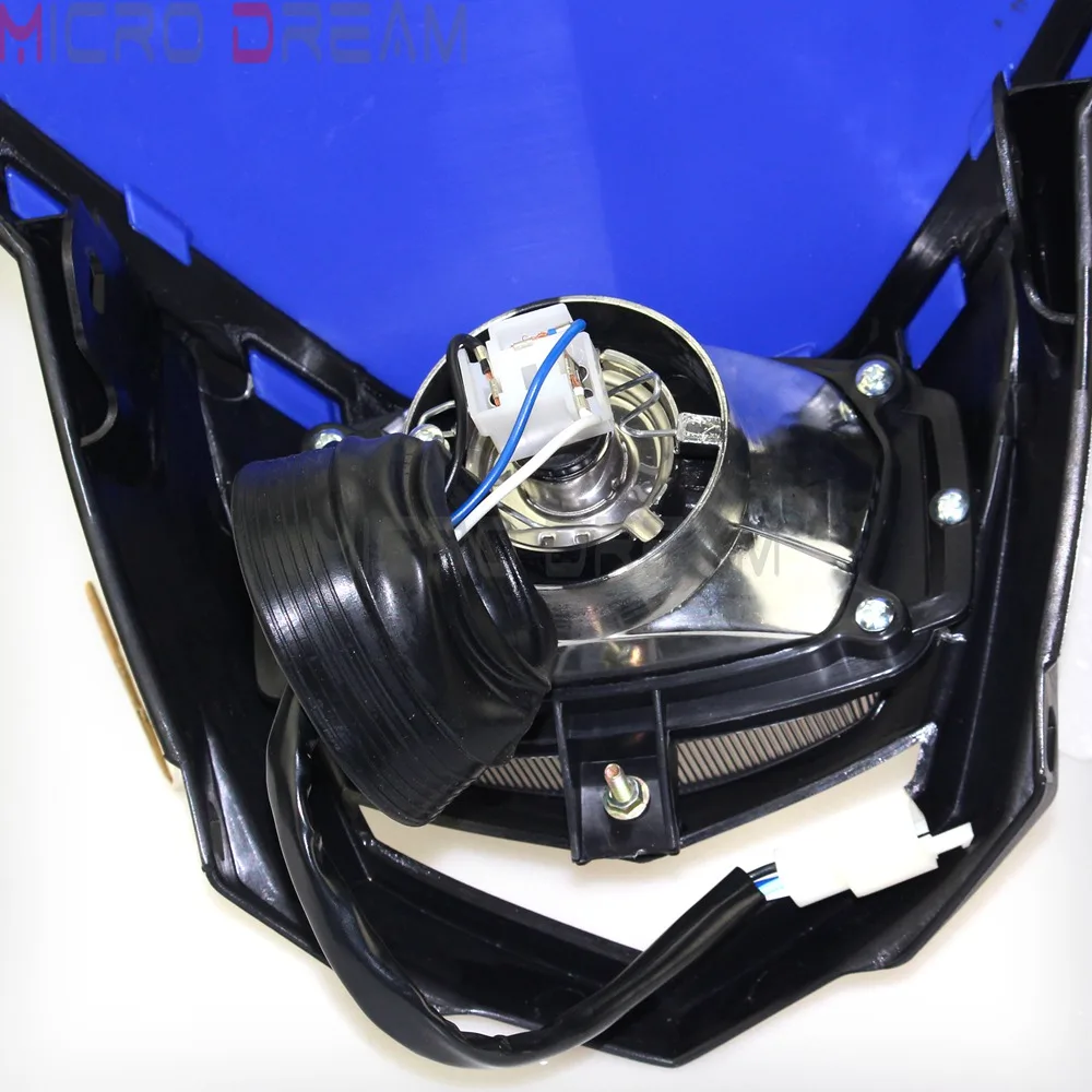 Передняя фара Enduro Cross Halo Blue Off Road Dual Sports обтекатель для XR125 XT350 WR250 WR426 YZ450 DRZ400SM| |